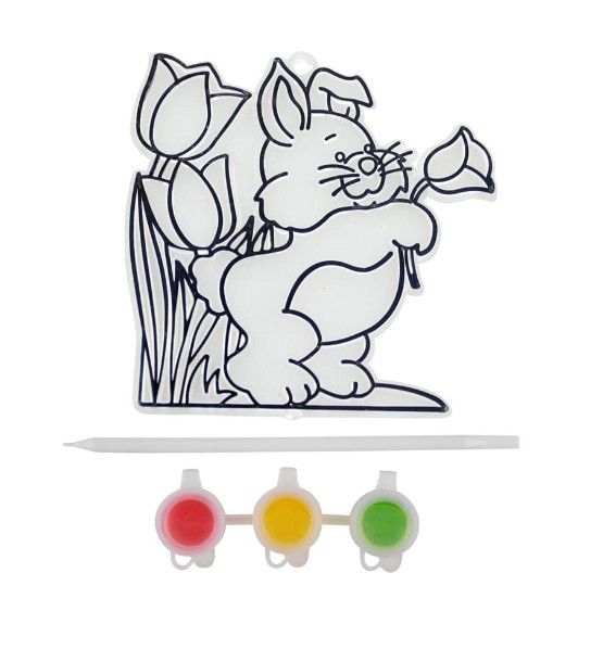 Wielkanocny witrażyk z farbkami zając Wielkanoc Arpex